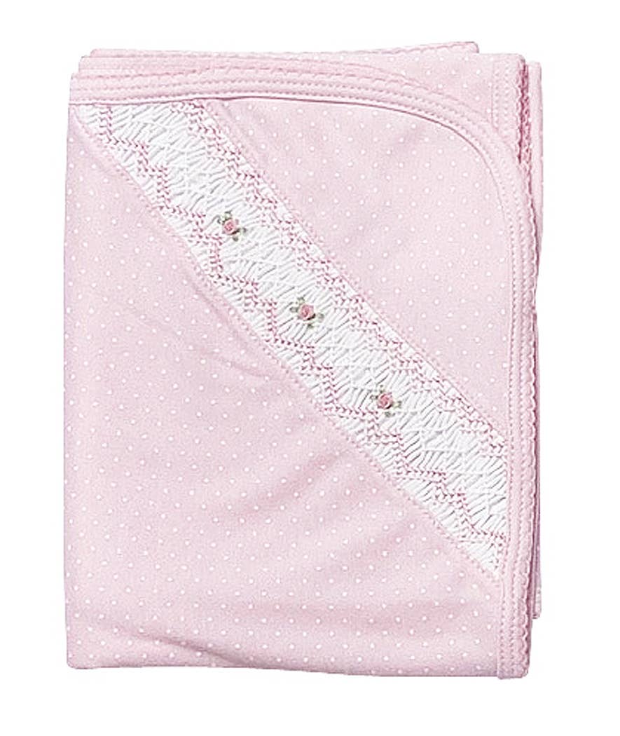 Pink Tiny Dots Girl Pima Cotton Baby Blanket
