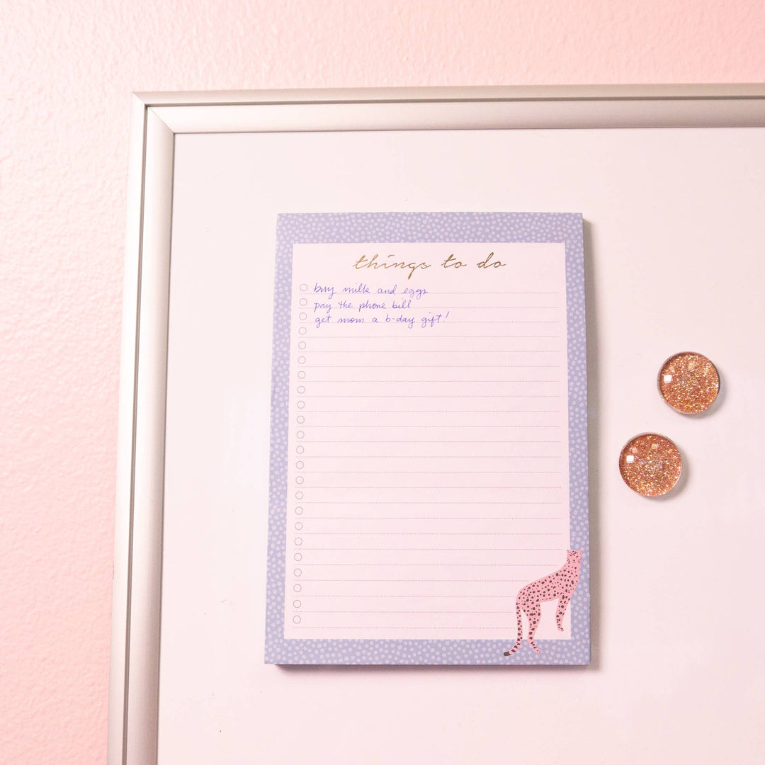 Pink Leopard Magnetic Notepad