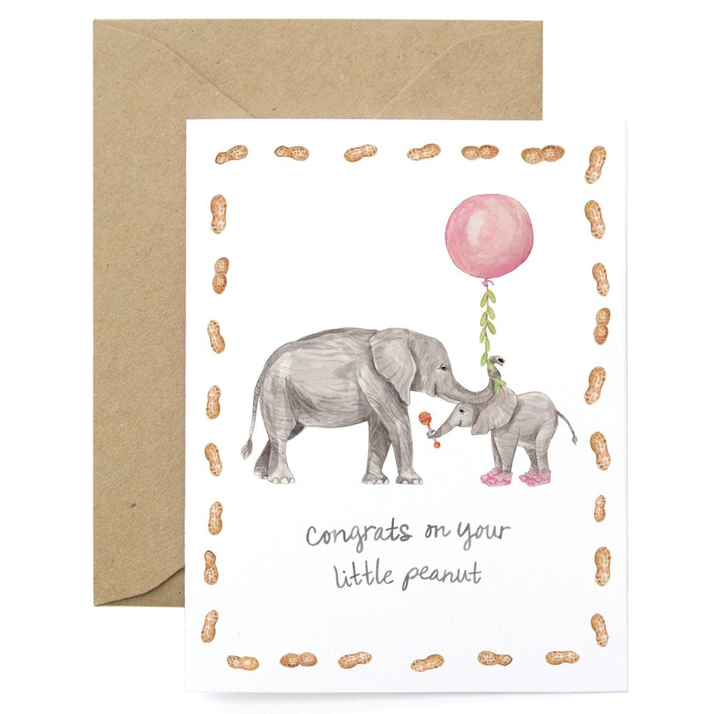 Pink Elephant Little Peanut Card