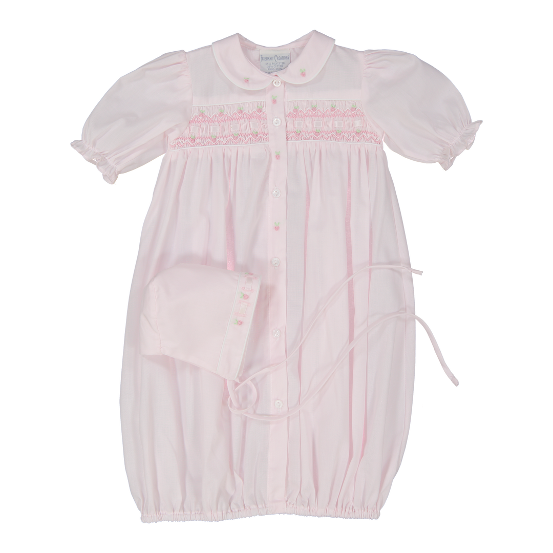 Ribbon Smocked Take Me Home Gown + Hat