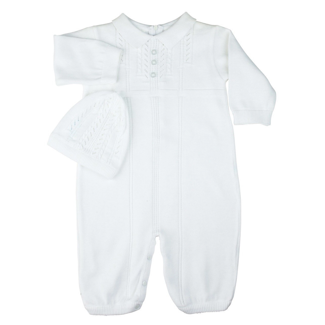 Boys Knit Romper with Hat