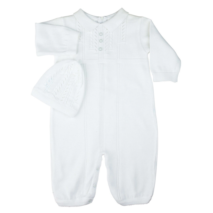 Boys Knit Romper with Hat